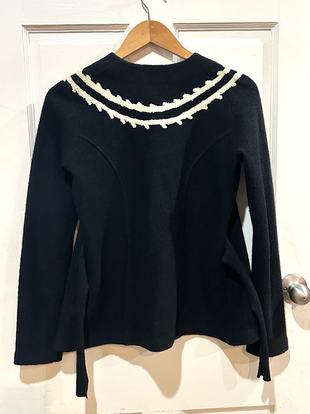 Anthropologie RARE Guinevere Retro 100% Wool Cardigan Dark Academia Artsy XS - Picture 6 of 12